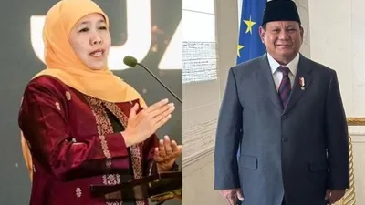Potret Khofifah Indar Parawansa dan Prabowo Subianto.