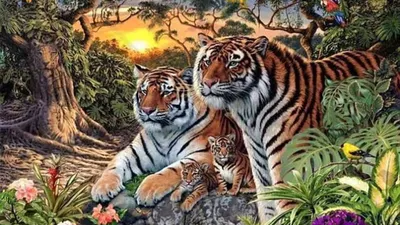 Temukan 16 muka harimau ini dalam waktu 21 detik.