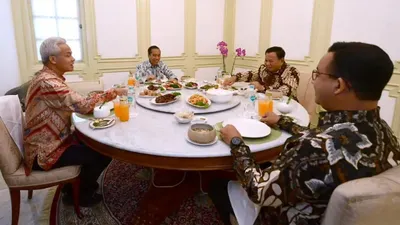 Jokowi, Ganjar Pranowo, Anies Baswedan, Prabowo Subianto lakukan makan siang bersama 