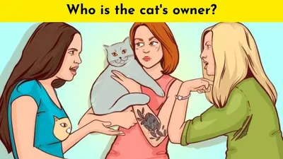 Tes IQ: Temukan Pemilik Kucing yang Asli di Antara Mereka Bertiga! Yuk Tunjukkan Kecerdasanmu! (Jagran Josh)