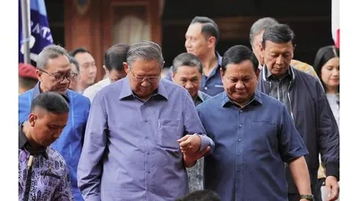 SBY bersama Demokrat resmi gabung bersama koalisi pendukung Prabowo Subianto di Pilpres 2024.
