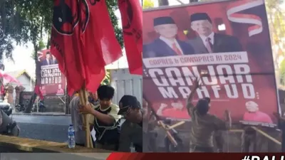 Pj Gubernur Bali Sang Made Mahendra memberikan klarifikasi soal pencopotan bendera Partai PDIP, serta baliho Ganjar Pranowo&ndash;Mahfud MD.