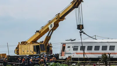 Evakuasi Kecelakaan Kereta di Cicalengka.