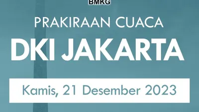 Info BMKG: Prediksi Cuaca Besok Kamis 21 Desember 2023 di DKI Jakarta dan Kepulauan Seribu, Tidak Ada Hujan?