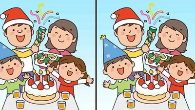 Tes IQ: Ada 3 Perbedaan di&nbsp;Gambar Perayaan Keluarga Ini, Bisakah Kamu Menemukannya?