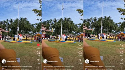 Aksi Berani Seorang Pelajar Panjat Tiang 14 meter untuk Ambil Tali Bendera yang Putus Tuai Pujian