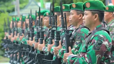 Ilustrasi TNI sedang berbaris
