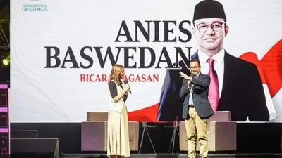 Bakal calon presiden (capres) dari Koalisi Perubahan Anies Baswedan hadiri undangan program Mata Najwa dalam acara bertajuk &quot;3 Bacapres Bicara Gagasan&quot; pada Selasa, 19 September 2023.