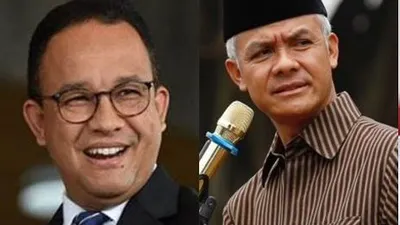  Kolase foto Anies Baswedan dan Ganjar Pranowo