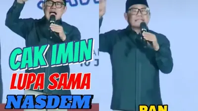 Cawapres nomor urut satu Cak Imin blunder karena menyebut partai pengusungnya adalah PAN bukan NasDem.