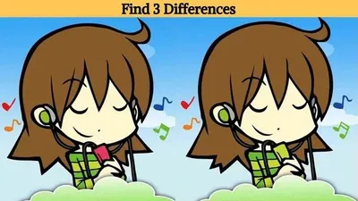 Cari 3 Perbedaan pada Gambar Wanita yang Sedang Mendengarkan Musik Ini