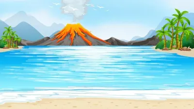 Ilustrasi Gunung dan Pantai