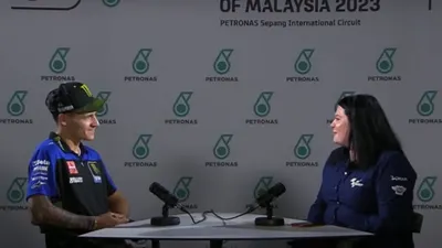 Fabio Quartararo saat diwawancarai pada Petronas Grand Prix of Malaysia 2023