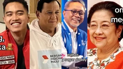 Kaesang Pangarep, Prabowo Subianto, Ganjar Pranowo, Zulkifli Hasan, dan Megawati