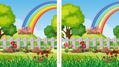 Tes IQ: Suka Teka-teki Sulit? Temukan 10 Perbedaan pada Gambar Pelangi 