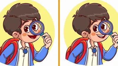 Tes IQ: Cari 3 Perbedaan pada Kedua Gambar Anak Laki-laki dengan Kaca Pembesar Ini, Latih Kemampuan Observasimu!