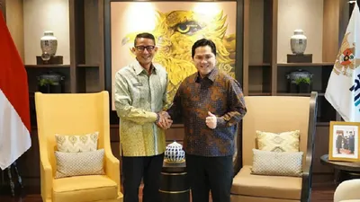 Prabowo Subianto-Gibran Daftar ke KPU, Erick Thohir Malah Bertemu Sandiaga Uno, Ada Apa?