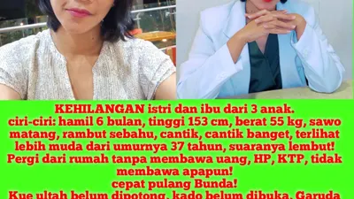 Sosok dr Qory yang dilaporkan hilang oleh suaminya.