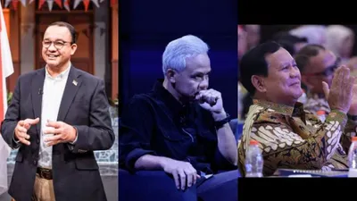 Prabowo Subianto, Anies Baswedan dan Ganjar Pranowo