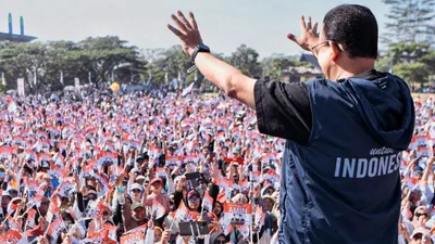 Pasangan bakal capres dan cawapres dari Koalisi Perubahan, Anies Baswedan dan Muhaimin Iskandar atau Cak Imin mengunjungi Kabupaten Banyumas, Jawa Tengah (Jateng) pada Selasa, 3 Oktober 2023.