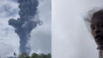 Viral Video Pendaki Wanita Terjebak di Erupsi Gunung Marapi Sumatera Barat