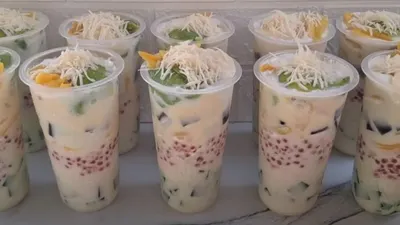 Ilustrasi cara membuat dan resep Es Teler kuah kental sultan.