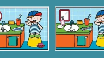 Tes IQ: Kamu Teliti? Ada 5 Perbedaan pada Gambar Anak Sedang Gosok Gigi Ini dan Temukan Minimal 3 Saja
