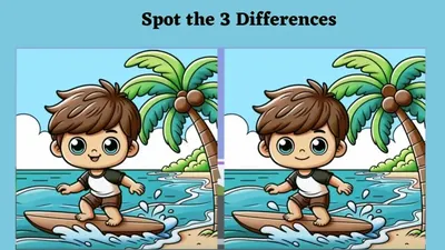 Tes IQ: Mari Bermain Game Asah Otak! Hanya Mata Tajam yang Bisa Menemukan 3 Perbedaan pada Gambar Anak Laki-laki Berselancar Ini
