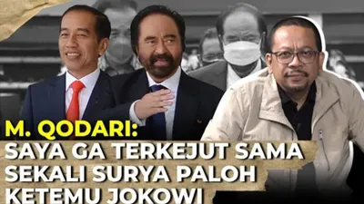 Muhammad Qodari alias M. Qodari, seorang pengamat politik dan peneliti Indonesia, turut buka suara terkait pertemuan antara Jokowi dan Surya Paloh.