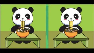 Tes IQ: Seberapa Tajam Analisamu? Temukan 3 Perbedaan pada Gambar Panda Makan Mi