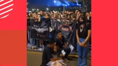 Sakit Tapi Tak Berdarah, Viral Pria Lamar Teman Wanitanya saat Nonton Konser Tapi Malah Ditolak