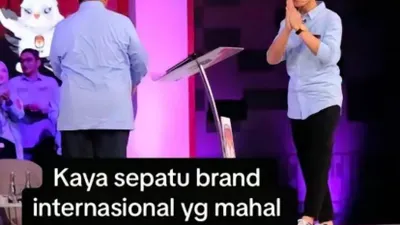 Sepatu Gibran saat debat Cawapres (Tiktok Indonesia Maju Banget)