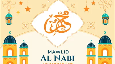 Ilustrasi sejarah dan makna Maulid Nabi Muhammad.