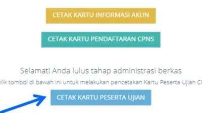Setelah dinyatakan lolos dalam tahap administrasi, peserta dapat mencetak kartu ujian SKD sesuai dengan jadwal yang telah ditentukan.