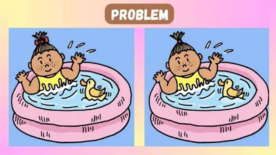 Tes Penglihatan: Yakin Kamu Orang Yang Teliti? Coba Temukan 3 Perbedaan pada Gambar Anak yang Sedang Berendam