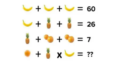 Tes IQ: Bisakah Kamu Mengetahui Hasil Tes Matematika Buah Ini Hanya dalam 20 Detik ? 
