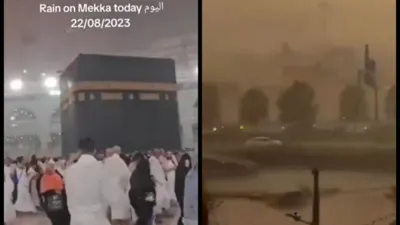 Viral Video Hujan Angin di Makkah