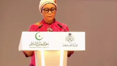 Menlu Retno Marsudi saat hadiri konferensi OKI di Jeddah