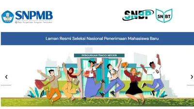 Halaman muka portal Seleksi Nasional Penerimaan Mahasiswa Baru (SNPMB)