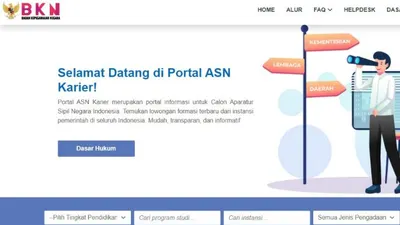 Tangkapan layar portasl SSCASN yang disediakan oleh BKN dalam rangka seleksi CPNS tahun 2023.