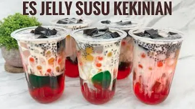 Illustrasi. Resep Es Jelly Susu Kekinian 
