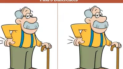 Tes IQ: Suka Bermain Teka-teki? Temukan 3 Perbedaan pada Gambar Kakek Tampak Sakit Pinggang Ini
