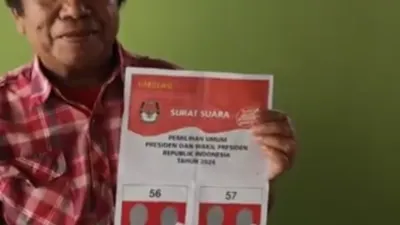 Simulasi surat suara pilpres hanya mencantumkan dua paslon (Tangkapan layar YouTube Kompas TV)
