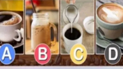 Ilustrasi tes kepribadian lewat kopi favorit