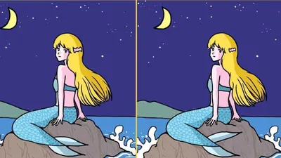 Tes Penglihatan: Uji Ketelitianmu dengan Coba Temukan 3 Perbedaan pada Gambar Putri Duyung