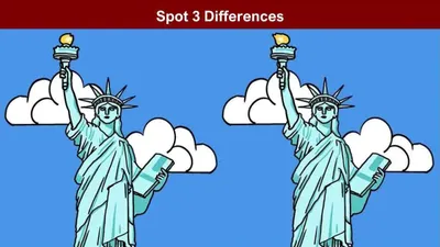 Tes IQ: Konsentrasi Menurun? Coba Temukan 3 Perbedaan pada Gambar Patung Liberty Ini, Asah Daya Fokus