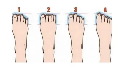 Terdapat 4 bentuk jari kaki, coba cek terlebih dahulu punya kamu termasuk gambar nomor berapa Ini bisa ungkap keperibadian aslimu.