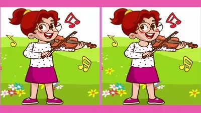 Tes IQ: Ada 3 Perbedaan pada Gambar Anak Perempuan yang Sedang Bermain Biola Ini, Yuk Cari!