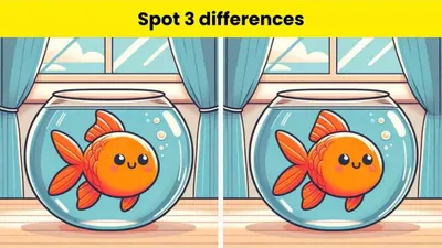 Ada tiga perbedaan di antara kedua gambar ikan dalam akuarium, bisakah kamu menemukan semua perbedaannya dalam 9 detik?