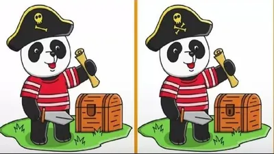 Tes IQ: Fokus Terganggu? Temukan 3 Perbedaan pada Gambar Panda Bajak Laut Ini, Uji Seberapa Baik Kekuatan Analisamu